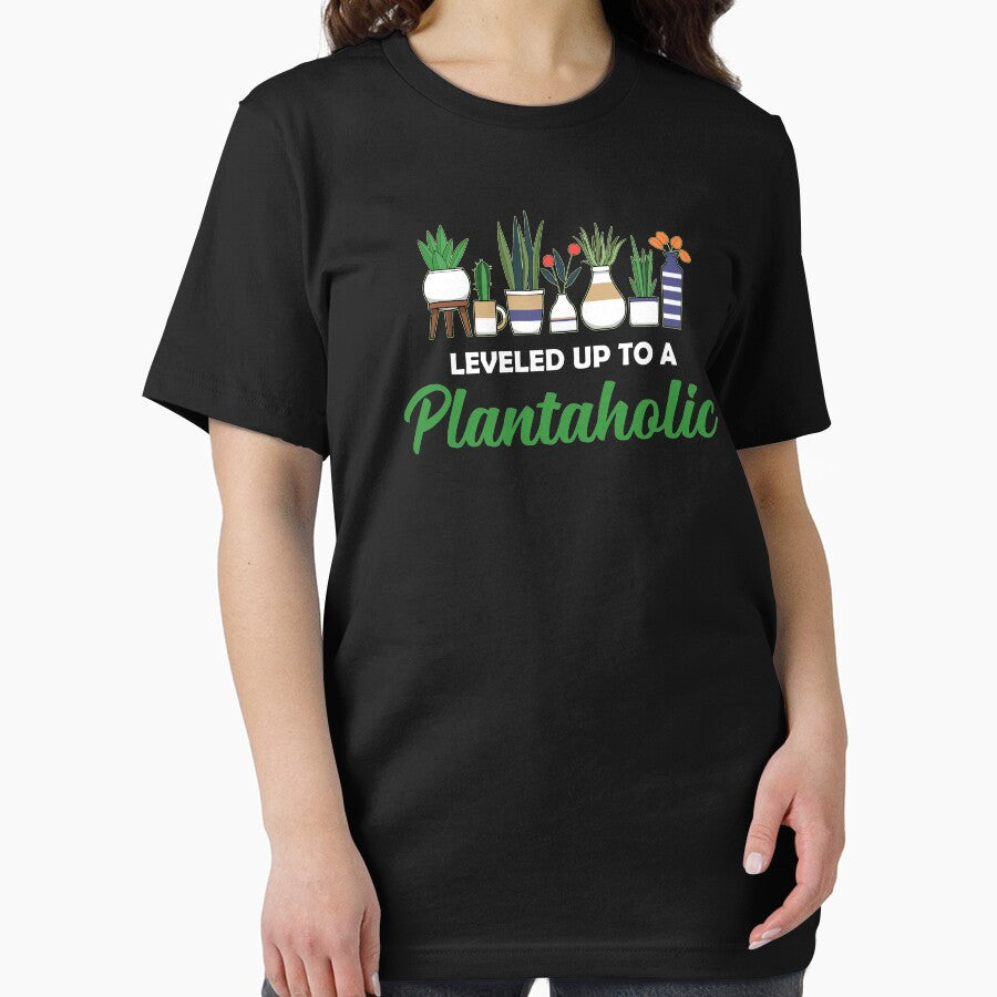 Leveled Up Plantaholic Gardening Plant Lovers graphic by jakehughes2015 T-Shirts, Hoodie, Sweatshirt (Image 2)