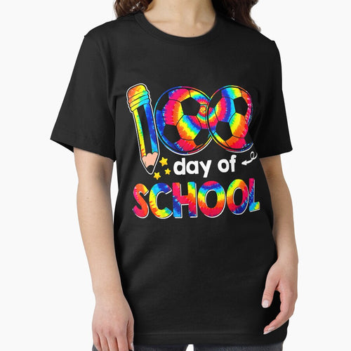 100th Day Soccer 100 Days Of School Tie Dye Teachers Kids by JodyBoling