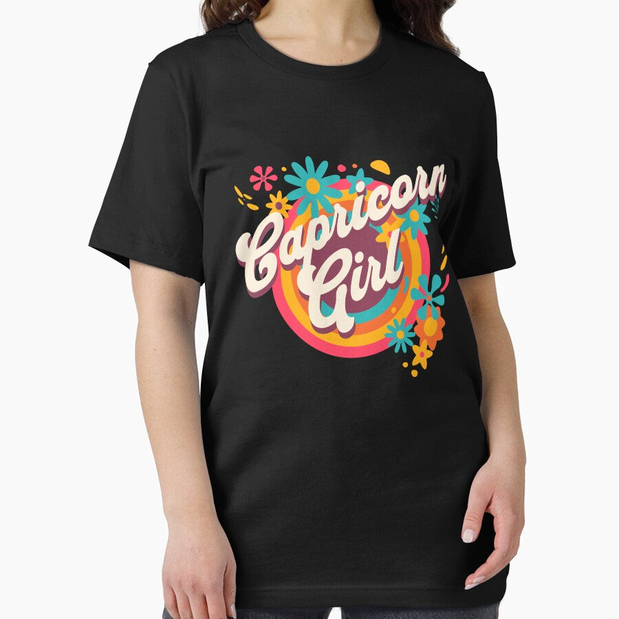 Retro Capricorn Girl Hippy Zodiac Horoscope by MasterKlaw T-Shirts, Hoodie, Sweatshirt | BlankRebels.com (Image 2)