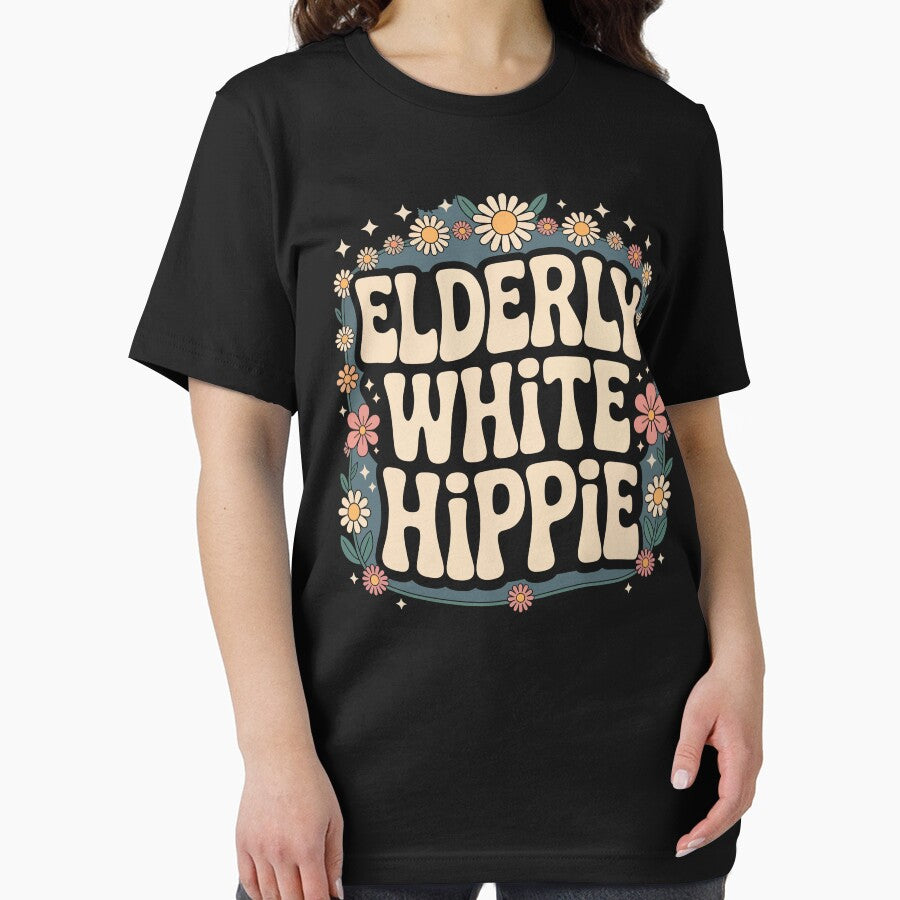 Retro Hippie Elder Vintage Design Elderly White Hippie by Oualid Art T-Shirts, Hoodie, Sweatshirt | BlankRebels.com (Image 2)