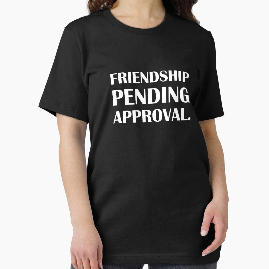 Friendship Pending Approval. / Introvert Joke Funny T-Shirt Label by introvertvibes Hoodie, Sweatshirt (Image 2)