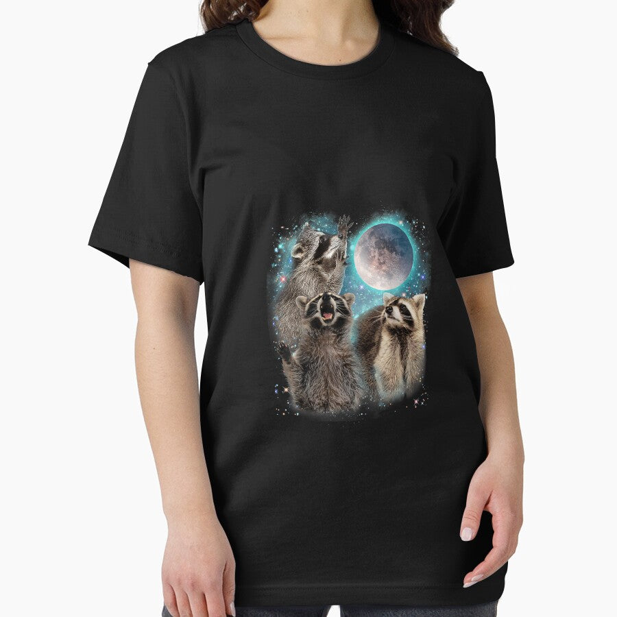 3 Racoon Moon Howling Raccoon Head Funny Kid T-Shirts, Hoodie, Sweatshirt