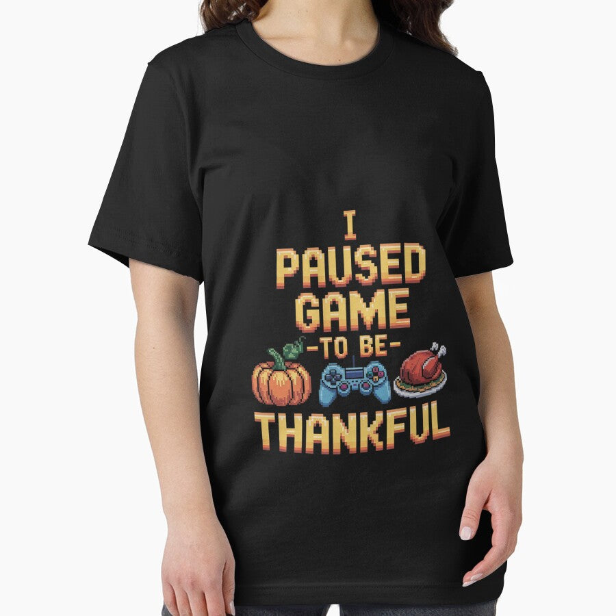 I Paused my Video Game to be Here Pixel Turkey Thanksgiving by FadeOfThrone T-Shirts, Hoodie, Sweatshirt (Image 2)