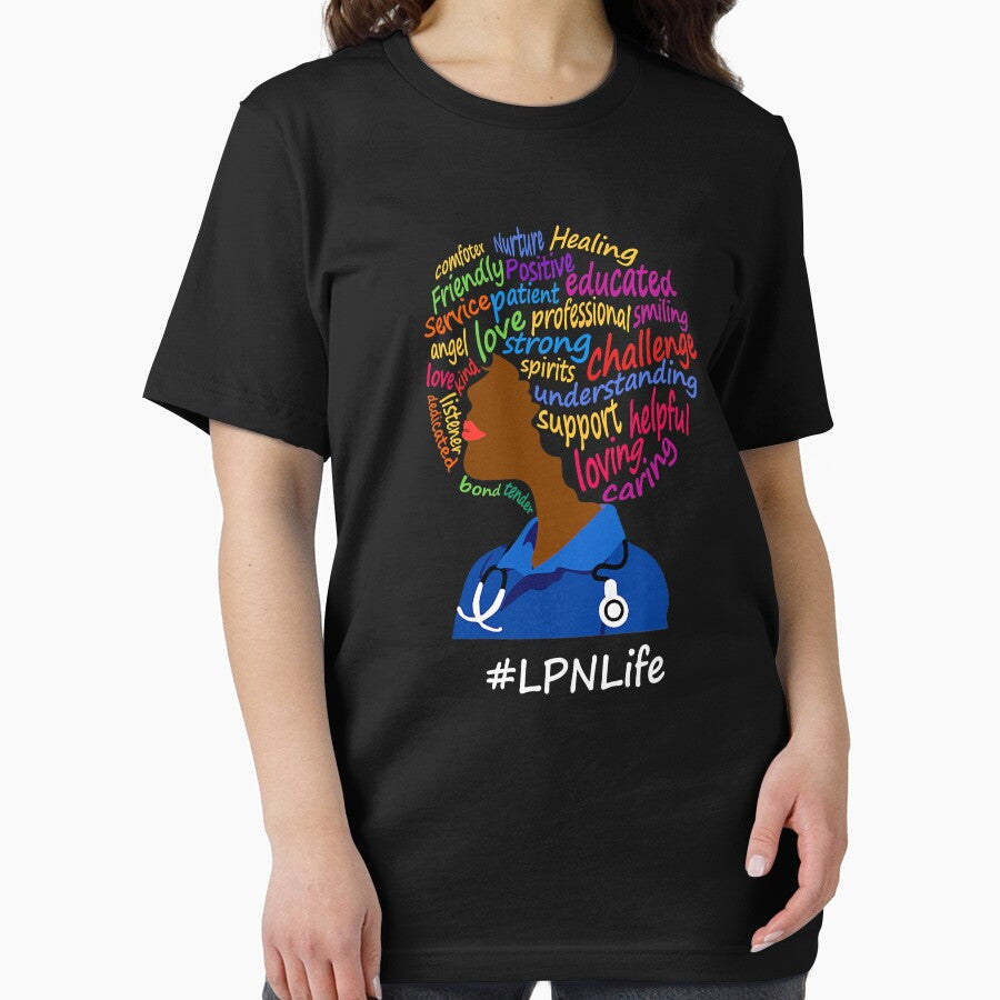 Black Nurse Uniform Afro African LPN Life Nurses Day by GardNewerd T-Shirts, Hoodie, Sweatshirt | BlankRebels.com (Image 2)