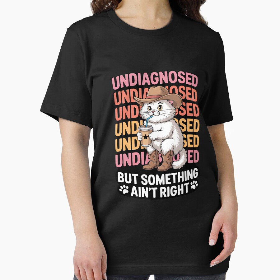 Undiagnosed But Something Ain't Right Cowboy Cat ADHD by Sandrhaus T-Shirts, Hoodie, Sweatshirt | BlankRebels.com (Image 2)