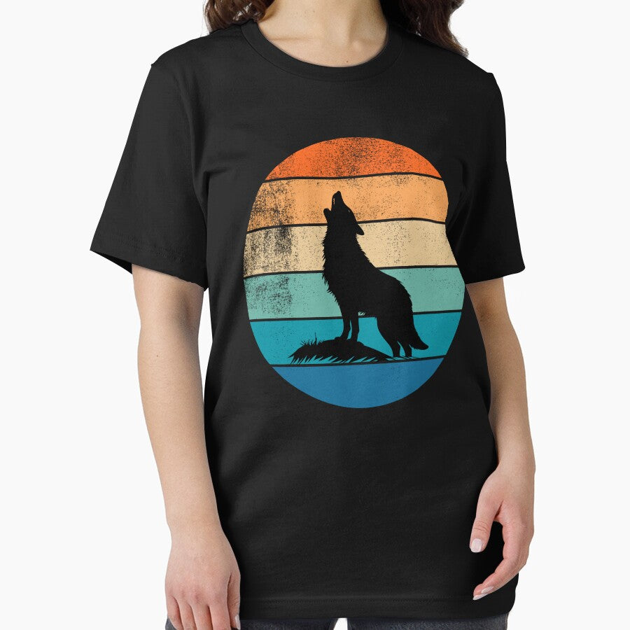 Wolf Howling Retro Sunset by AussieWonders T-Shirts, Hoodie, Sweatshirt | BlankRebels.com (Image 2)