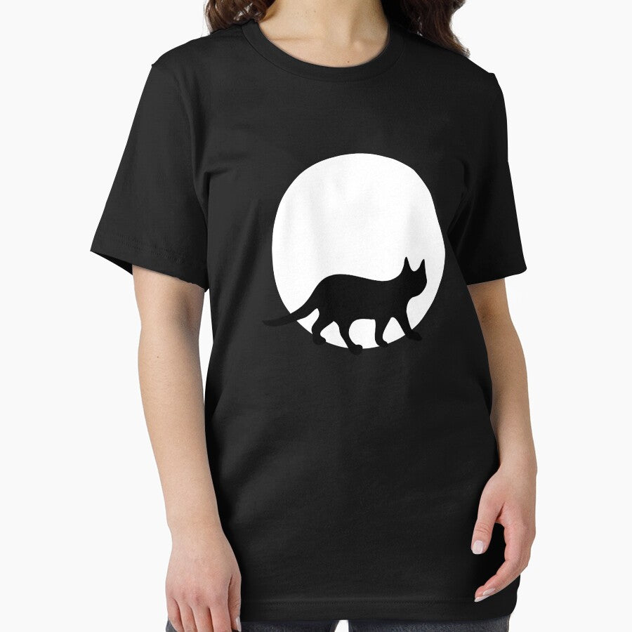 Black Cat in Front of the Full Moon Halloween by llevine2934 T-Shirts, Hoodie, Sweatshirt | BlankRebels.com (Image 2)