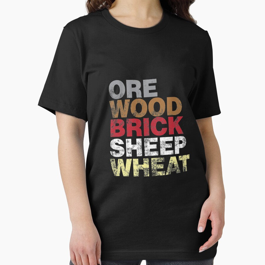 Ore Wood Brick Sheet Wheat Funny Settlers Board Game design by Jockeybox T-Shirts, Hoodie, Sweatshirt (Image 2)