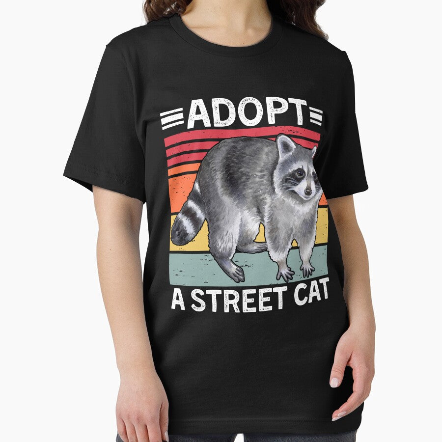 Adopt A Street Cat Watercolor Raccoon, Team Trash Panda, Raccoon Lovers, Funny Raccoon Meme by maprintee... (Image 2)