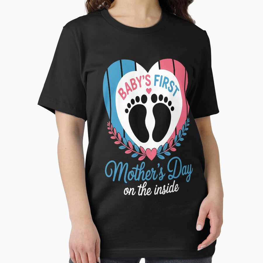 Baby's First Mother's Day On The Inside Pregnant Mom Mommy by Lucaseinar T-Shirts, Hoodie, Sweatshirt (Image 2)