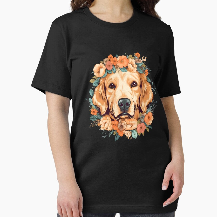 Golden Retriever Floral Design for Flower Lover by MysteriousJ T-Shirts, Hoodie, Sweatshirt | BlankRebels.com (Image 2)
