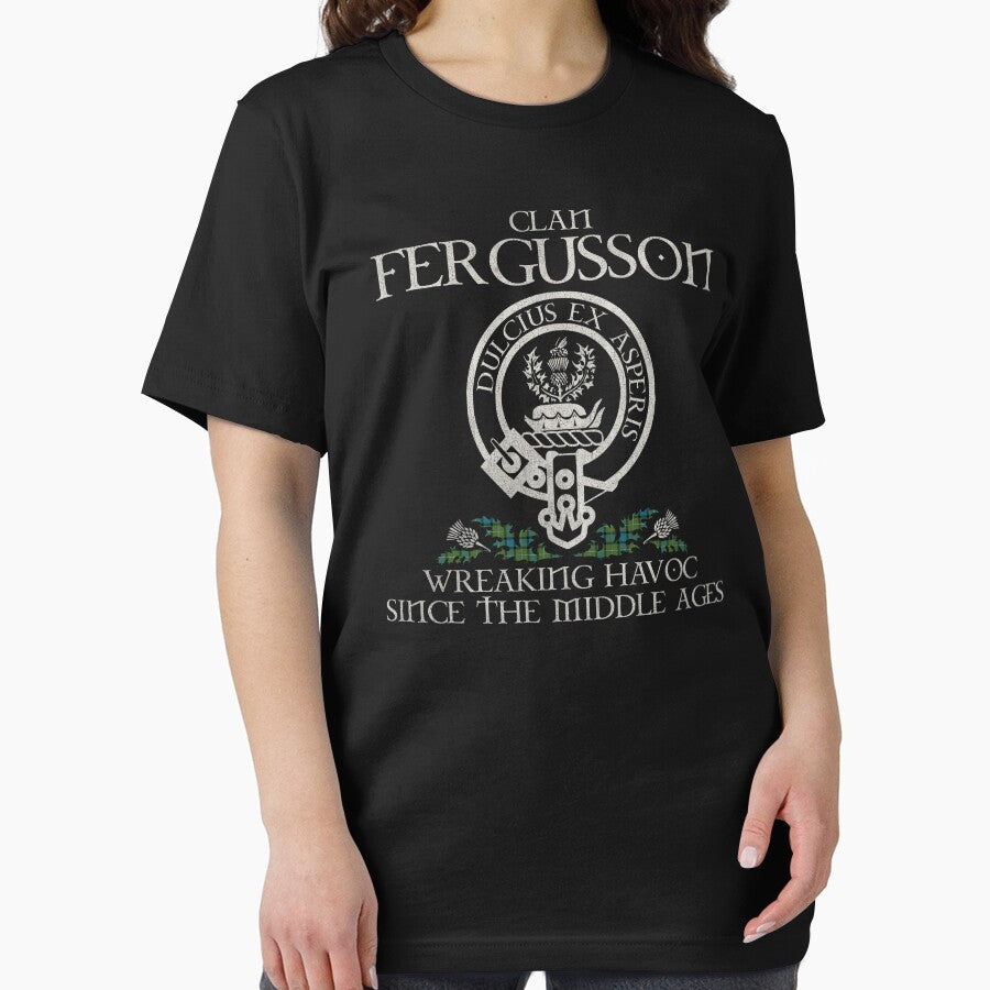 Clan Fergusson crest Scottish surname tartan Thistle vintage by Clan1093 T-Shirts, Hoodie, Sweatshirt (Image 2)