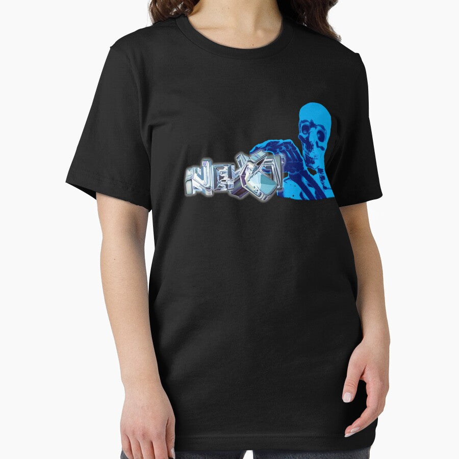 Chrome Y2k Aesthetic Blue Skeleton by M1lkslyvan T-Shirts, Hoodie, Sweatshirt | BlankRebels.com (Image 2)