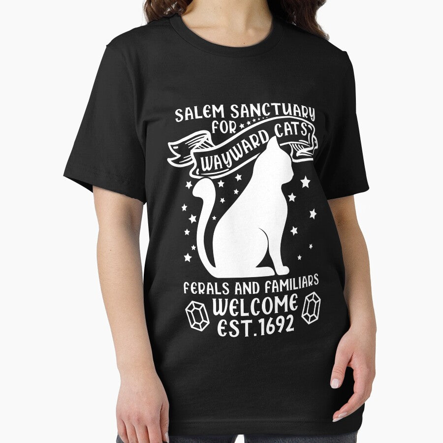 Salem Sanctuary For Wayward Black Cats Funny Halloween by DNW-art T-Shirts, Hoodie, Sweatshirt | BlankRebels.com (Image 2)