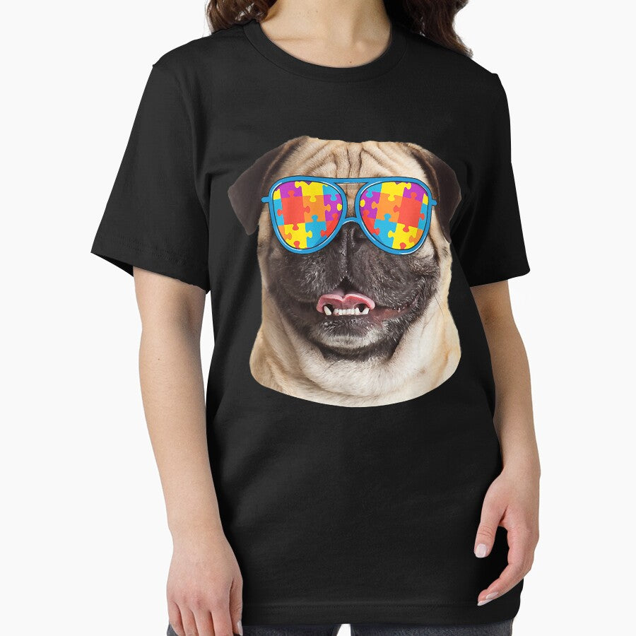 Dog Lover Funny Autism Awareness Pug by JohnnyBench73 T-Shirts, Hoodie, Sweatshirt | BlankRebels.com (Image 2)