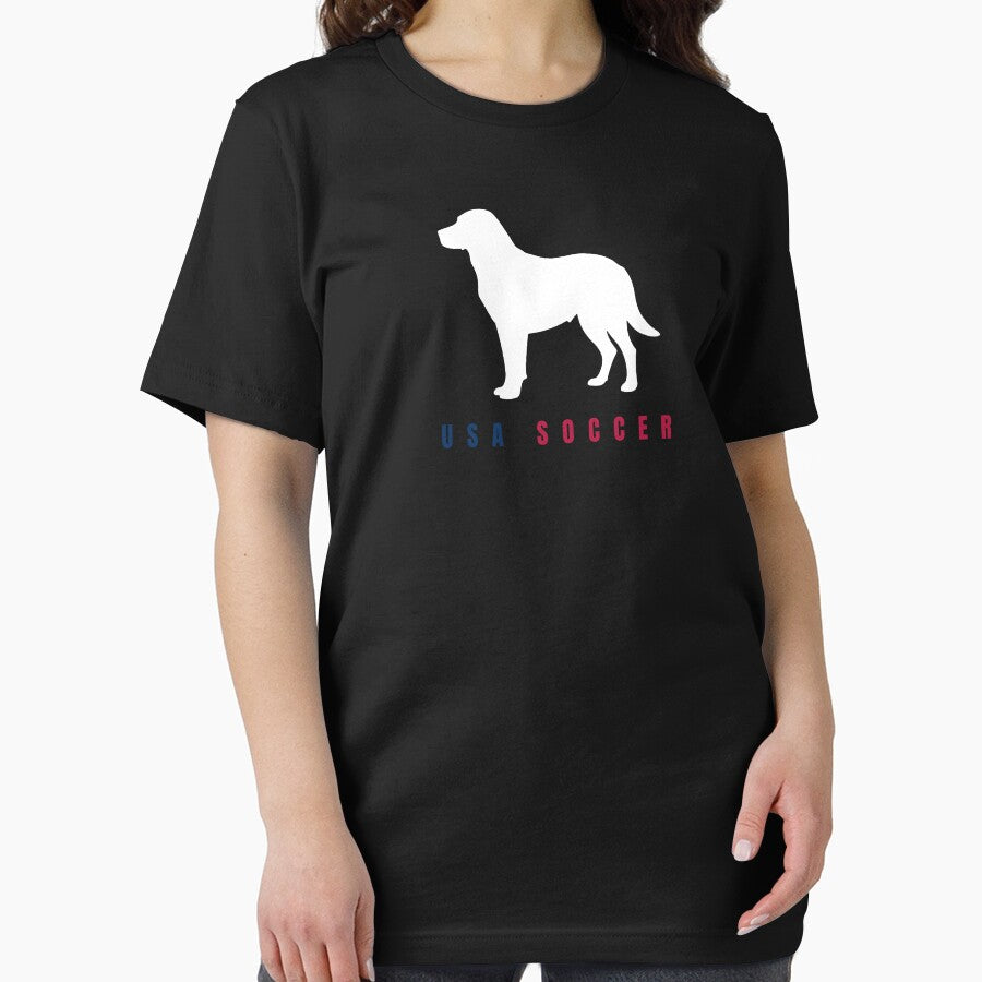 Minimalist Labrador Soccer Line Art Dog (For Dark Apparel) by TailPrints