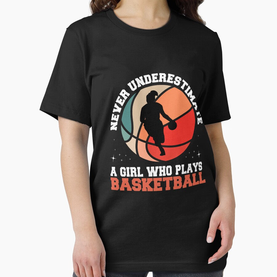 Never Underestimate A Girl Who Plays Basketball by Ibu83 T-Shirts, Hoodie, Sweatshirt | BlankRebels.com (Image 2)