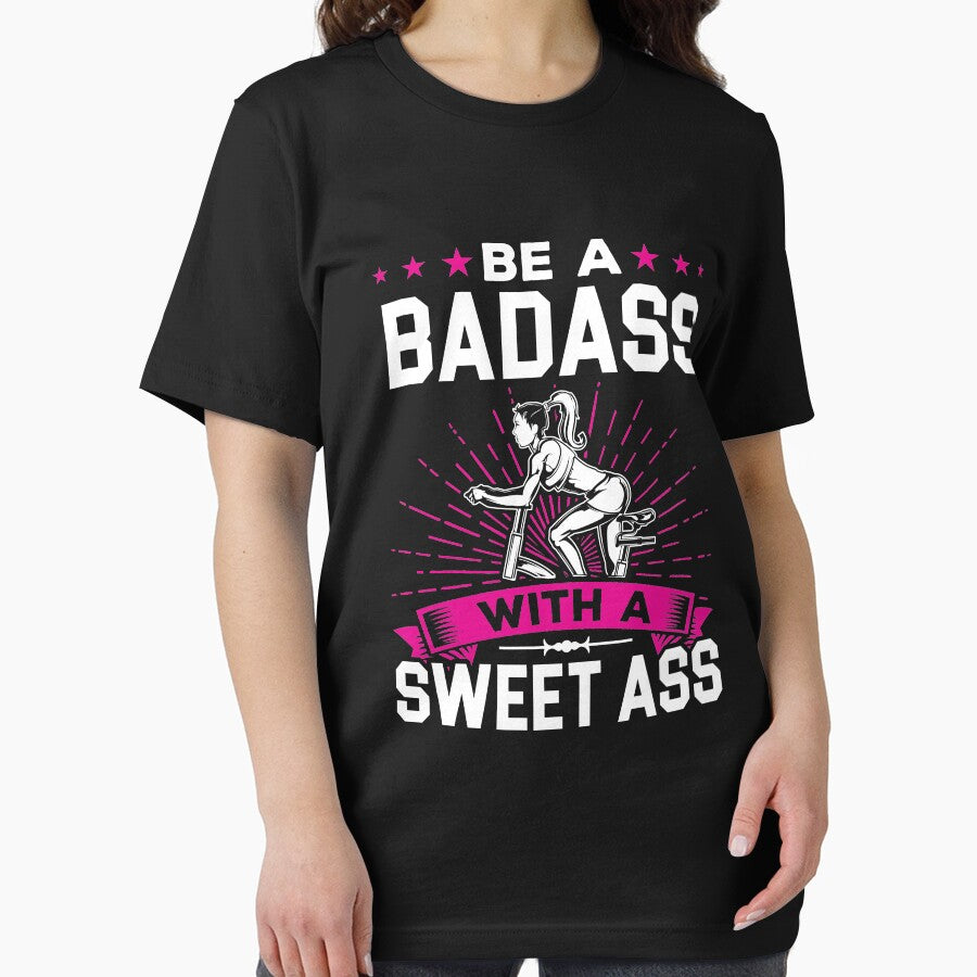 Be A Badass With A Sweet Ass Shirt, Badass Mom, Wife Shirt, Workout Shirt, Gym Shirt, Yoga Shirt, Girl Fitness... (Image 2)