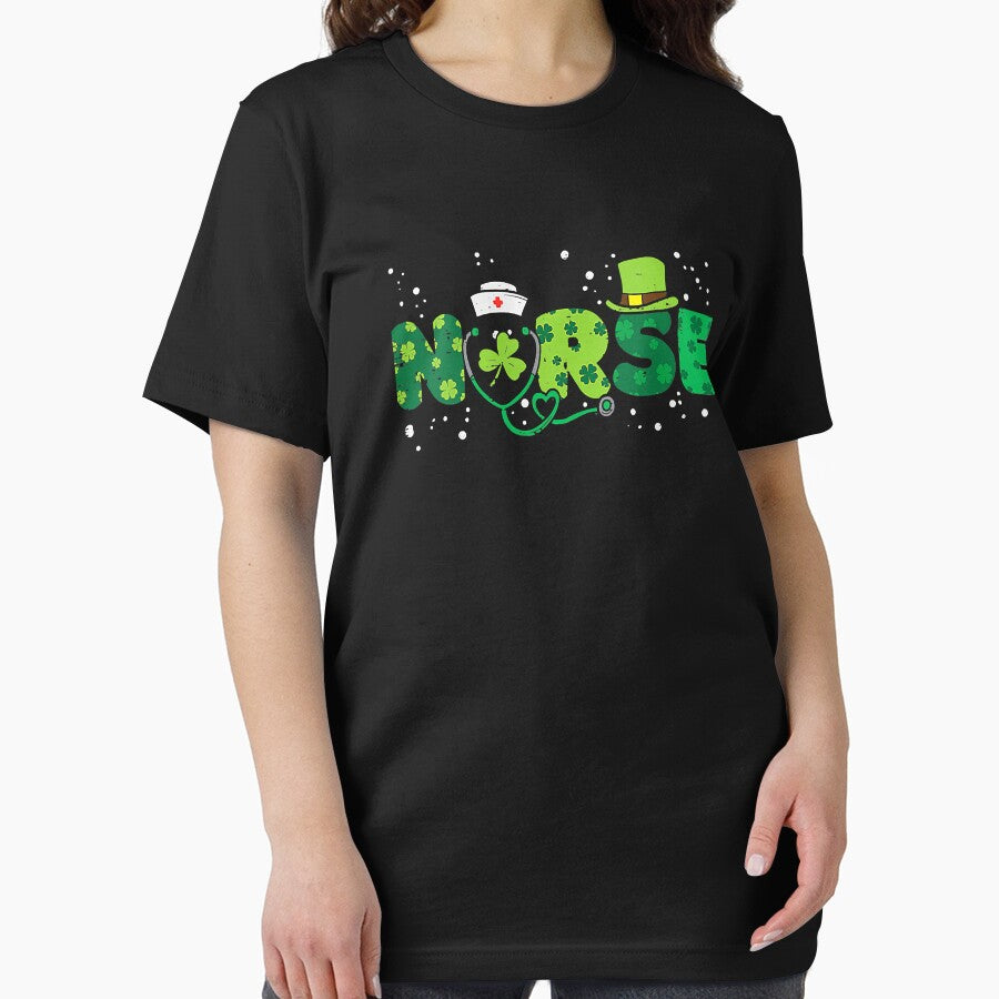 Irish Nurse Stethoscope Scrub St Patricks Day Nurses Women by GardNewerd T-Shirts, Hoodie, Sweatshirt (Image 2)