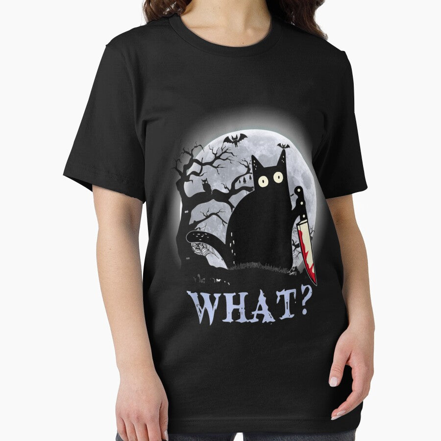 Cat What_ Murderous Black Cat With Knife Halloween by Denisoussel T-Shirts, Hoodie, Sweatshirt | BlankRebels.com (Image 2)