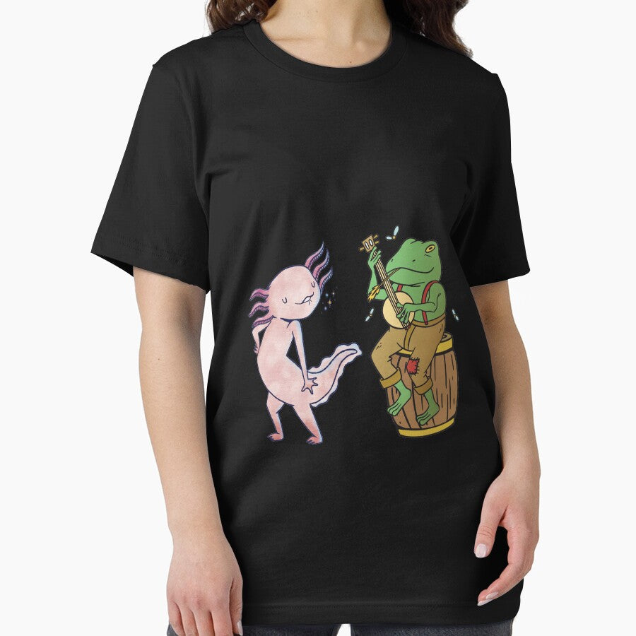 Cottagecore Aesthetic Frog Playing Banjo With Axolotl Dance Funny Gift idea by Yonshop T-Shirts, Hoodie, Sweatshirt (Image 2)