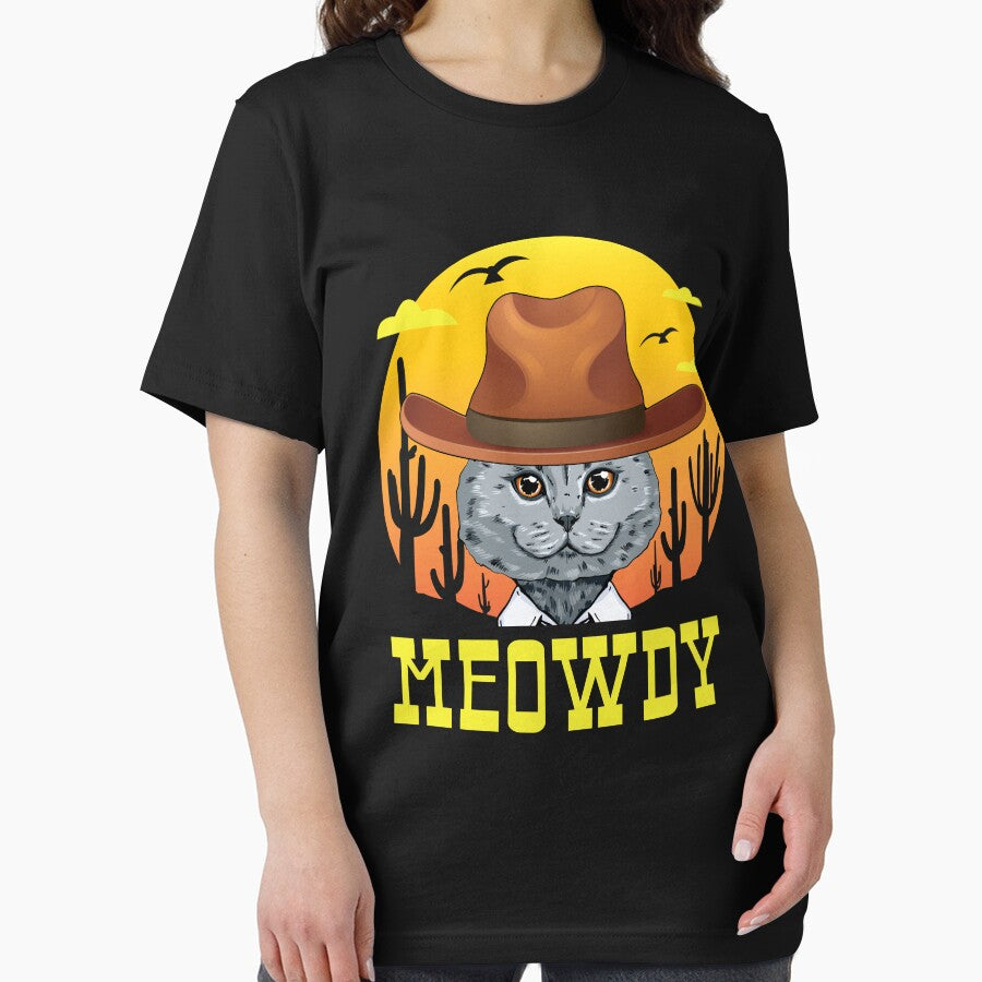 Meowdy Funny Texan Cowboy Cat Southern Country Sunset by GravitiTees T-Shirts, Hoodie, Sweatshirt | BlankRebels.com (Image 2)