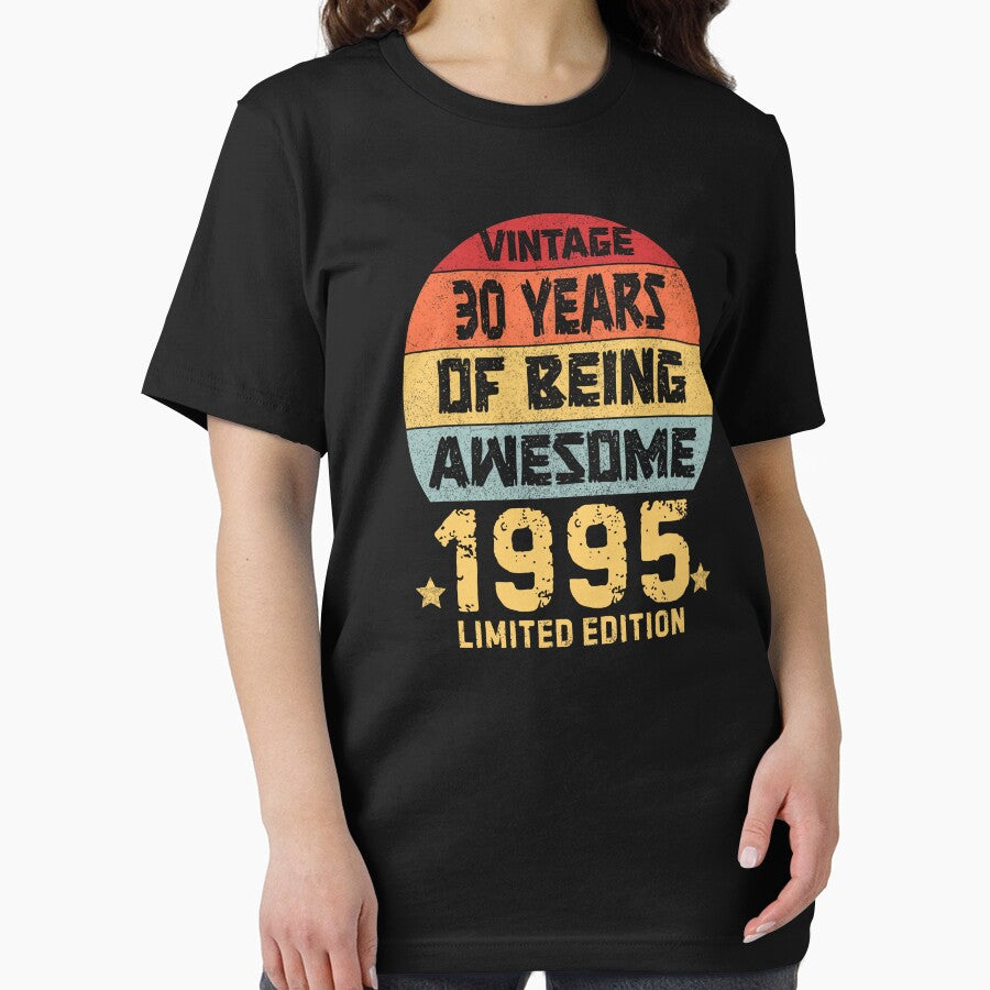 Vintage 1995 Limited Edition 30 Years of Being Awesome 30s Birthday Retro by Guess4best T-Shirts, Hoodie,... (Image 2)