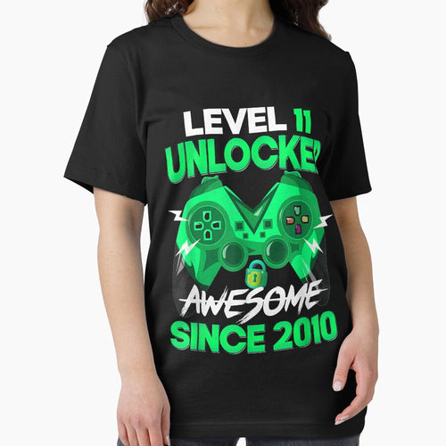 11 Yrs Old Gift Boy Level 11 Unlocked Awesome 2010 Birthday by Oscar123412 T-Shirts, Hoodie, Sweatshirt (Image 2)