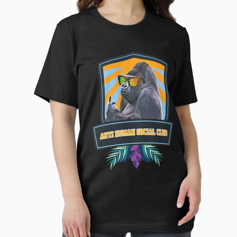 Anti human Social Club – Gorilla humor & Middlefinger funny joke design by dashiner T-Shirts, Hoodie, Sweatshirt (Image 2)