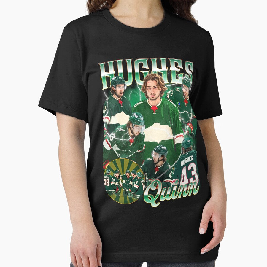 Quinn Hughes Vintage by FmStyleArt T-Shirts, Hoodie, Sweatshirt | BlankRebels.com (Image 2)