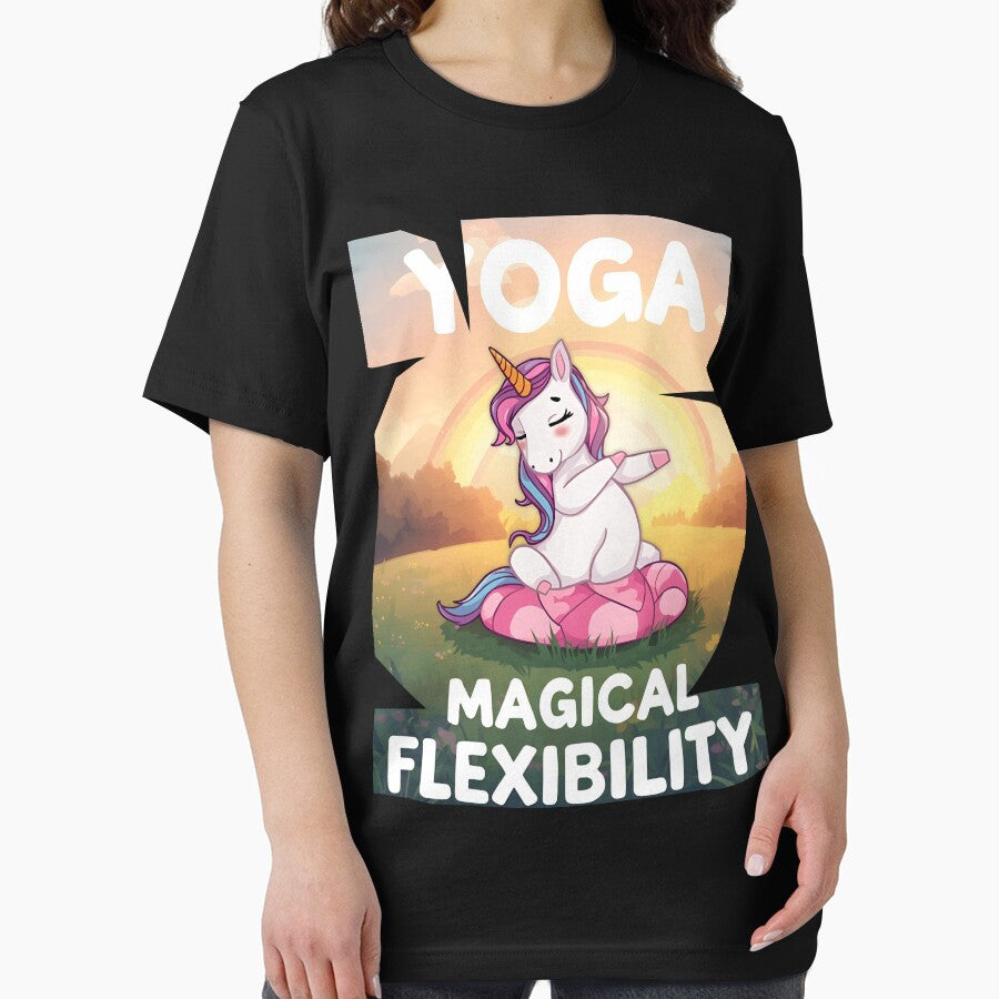 Unicorn doing yoga pose and rainbow aura shining, Magical Flexibility 5 by Neon G T-Shirts, Hoodie, Sweatshirt (Image 2)