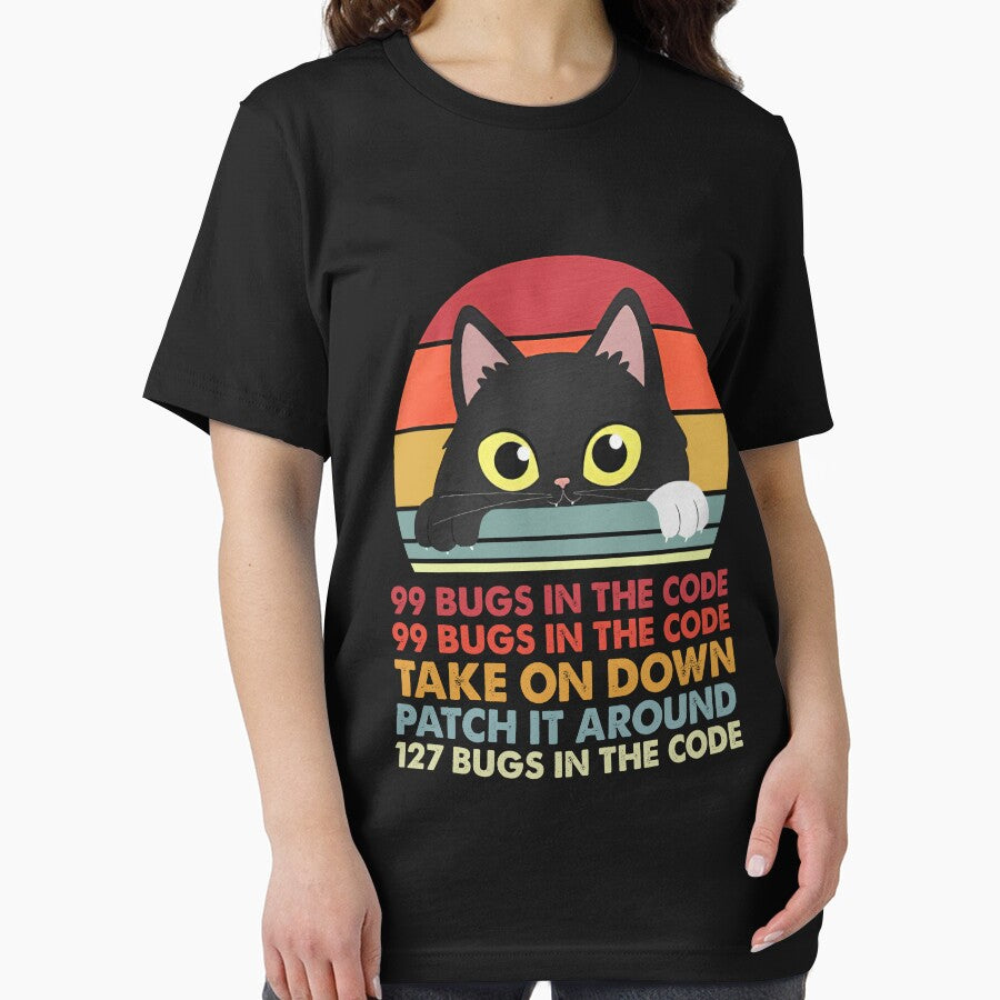 99 bugs in the code take one down patch in around humor lover vintage retro by elizabethdawnn T-Shirts, Hoodie,... (Image 2)