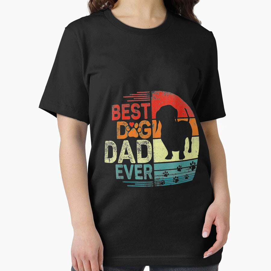 Mens Dachshund Vintage Dog Dad Shirt Cool Fathers Day Retro Daddy TShirt54 by emilydor