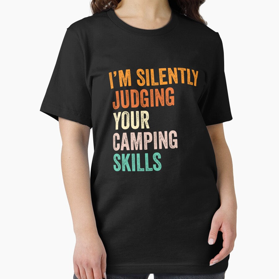I'm Silently Judging Your Camping Skills T Shirt, Funny Cool Camping Lovers Mens Womens Girls Birthday... (Image 2)