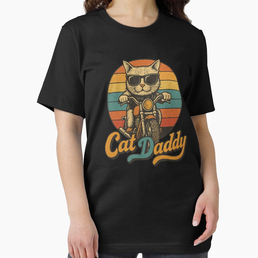 Cat Daddy Retro Motorcycle Cool Cat Design by flagylART T-Shirts, Hoodie, Sweatshirt | BlankRebels.com (Image 2)