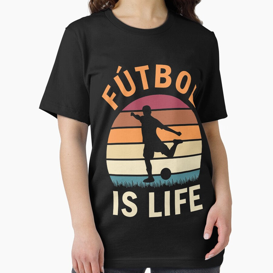 Fútbol Is Life Football and Soccer Lover Vintage Retro Sunset Essential by ZaydieIn