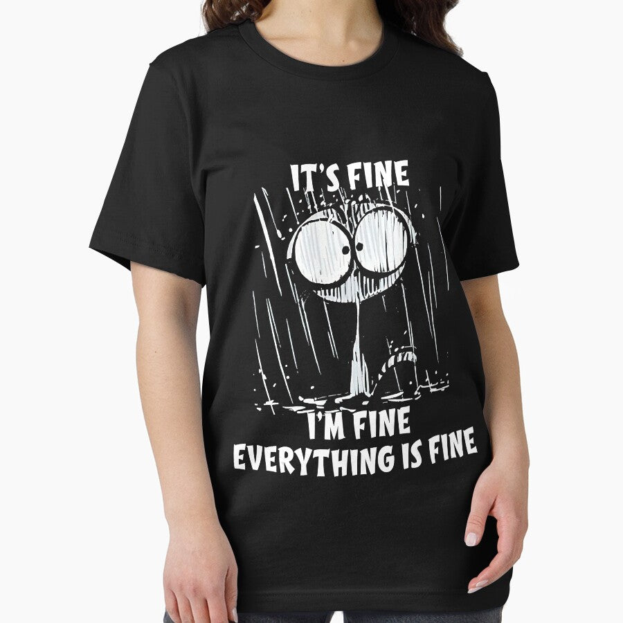 Cat It's Fine I'm Fine Everything Is Fine Funny Cat Lover T-Shirt by traceyk3cch Hoodie, Sweatshirt (Image 2)