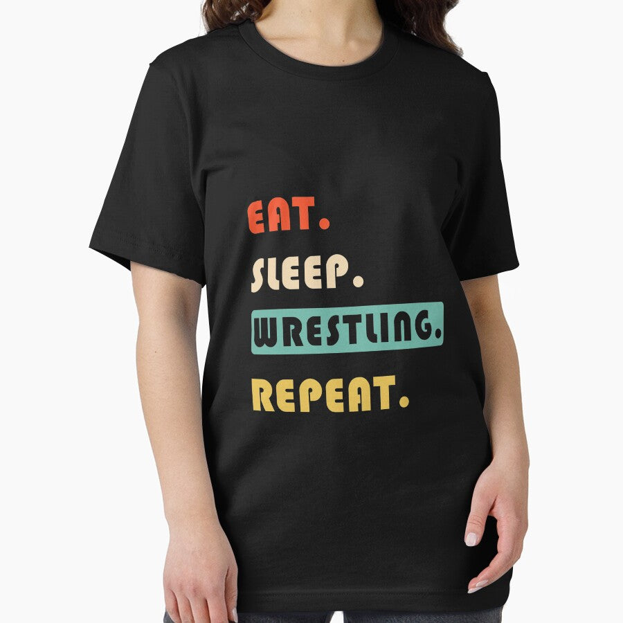 Eat Sleep Wrestling Repeat Vintage by Landesign T-Shirts, Hoodie, Sweatshirt | BlankRebels.com (Image 2)
