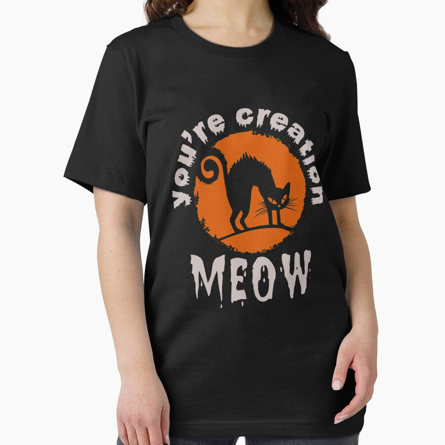 Halloween black cat meow shirt new design for unique gifts by Cardio Boutique