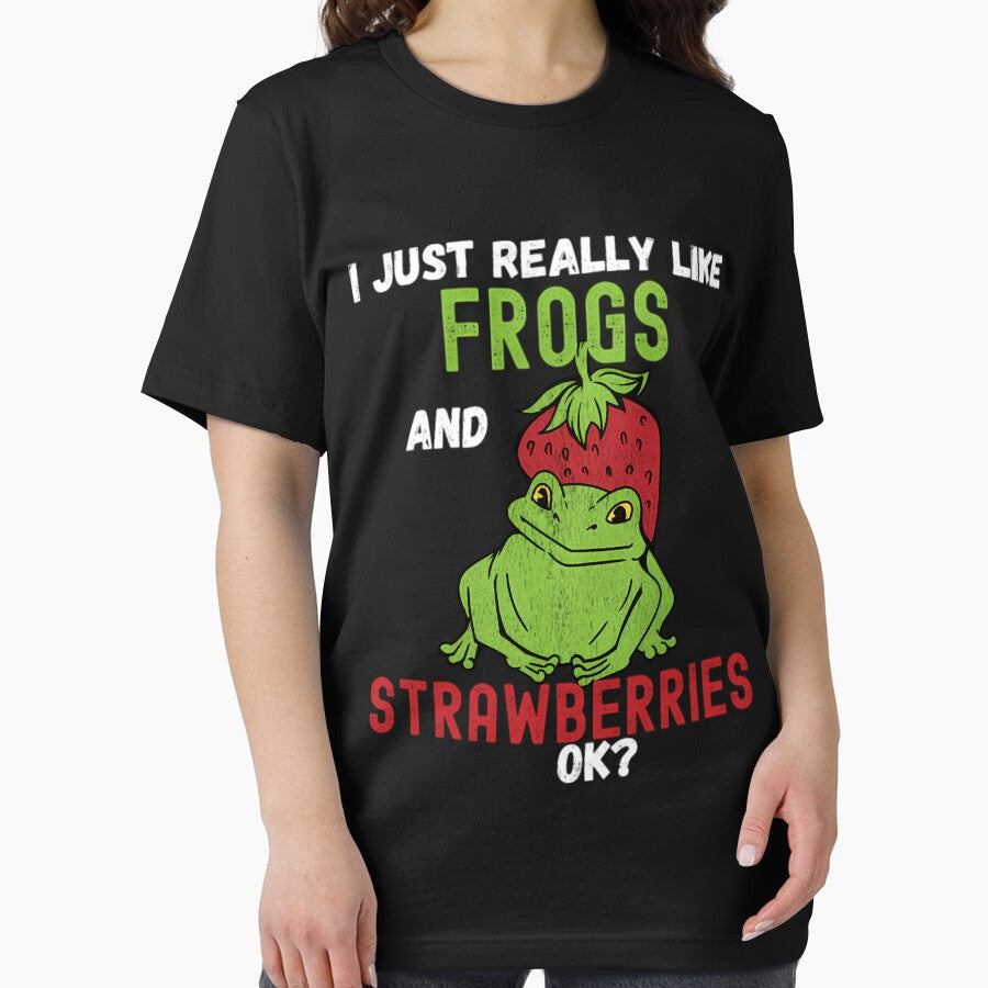Cottagecore Strawberry Frog Aesthetic Farmcore by muterialvarai T-Shirts, Hoodie, Sweatshirt | BlankRebels.com (Image 2)