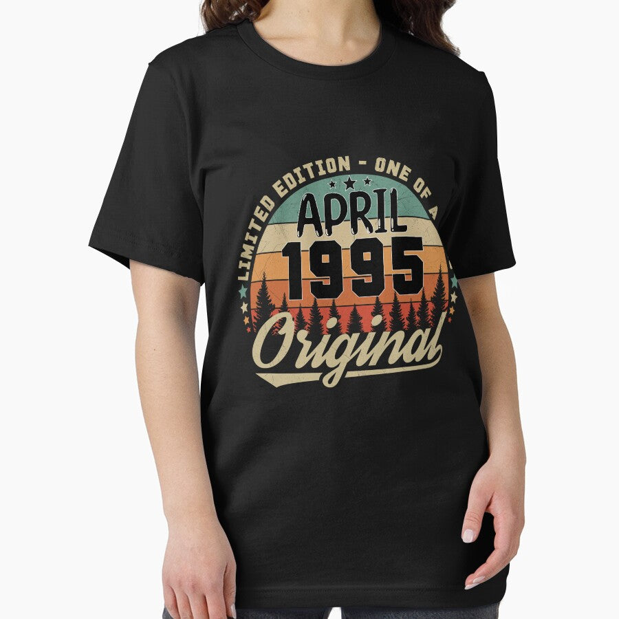 Limited Edition April 1995 Vintage Birthday Gift - Retro Sunset Design by zoriginality T-Shirts, Hoodie, Sweatshirt (Image 2)