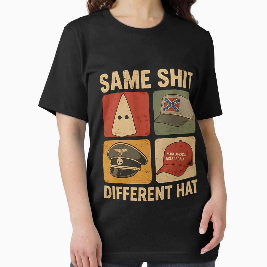 Same Shit Different Hat Funny Anti Trump by Gerardvilleneu T-Shirts, Hoodie, Sweatshirt | BlankRebels.com (Image 2)