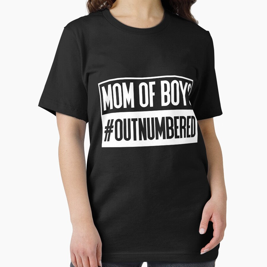 Mom Of Boys #Outnumbered Boy Mom Best Mother Gift Gear by DynamicDesign T-Shirts, Hoodie, Sweatshirt (Image 2)