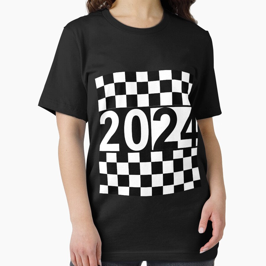 New Year 2024 Black and White Checkered by SEVENPRINTS T-Shirts, Hoodie, Sweatshirt | BlankRebels.com (Image 2)