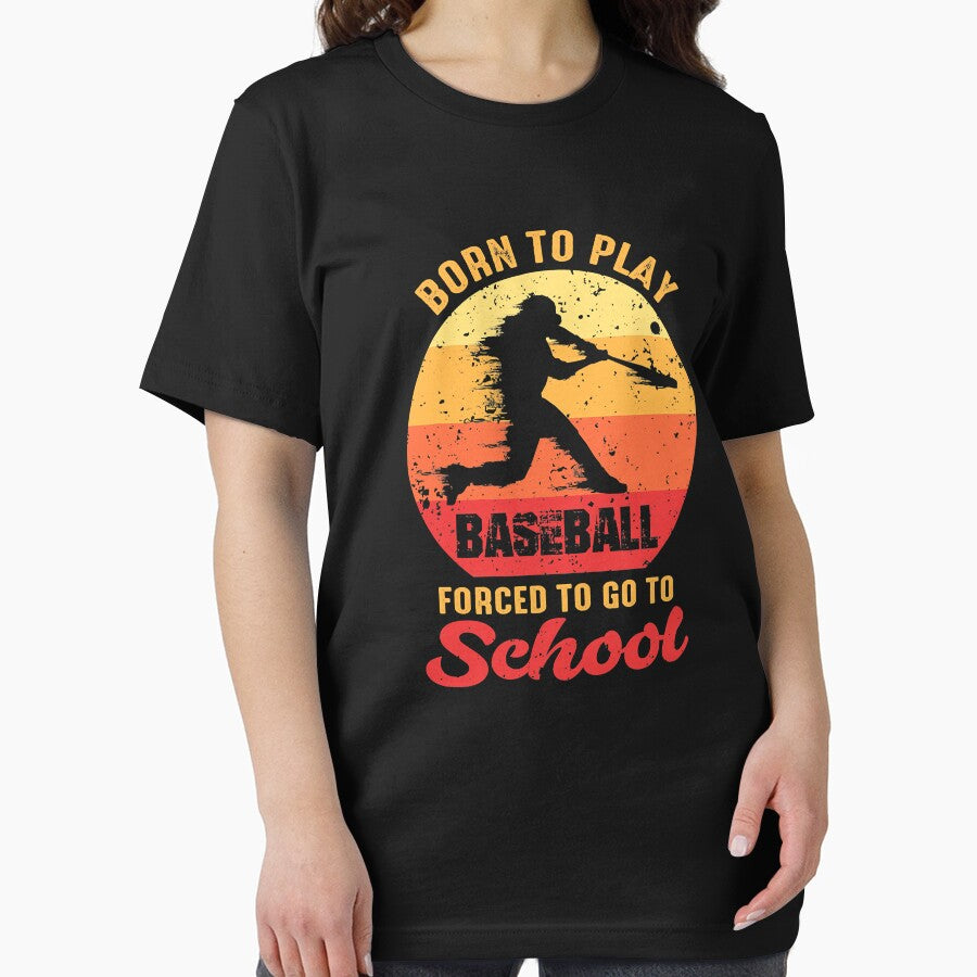 Born To Play Baseball Forced To Go To School Vintage by MichelSorour T-Shirts, Hoodie, Sweatshirt | BlankRebels.com (Image 2)