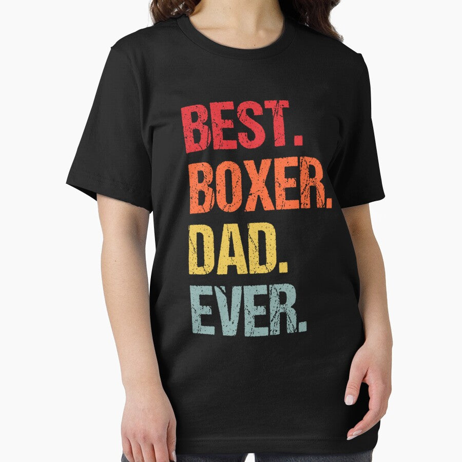Vintage Best Boxer Dad Ever Happy Fathers Day Funny Dog Lovers by Louisa Kohler T-Shirts, Hoodie, Sweatshirt (Image 2)