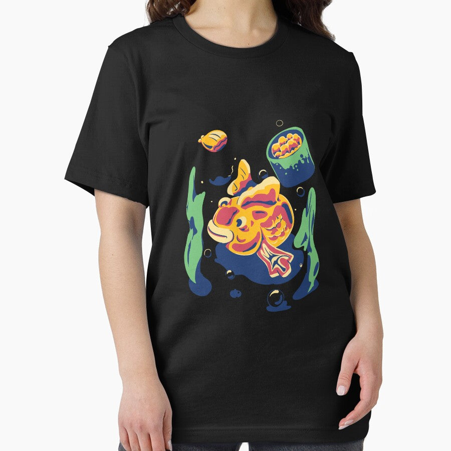 Colorful Koi Fish Sushi Illustration – Japanese Food Art Design T-Shirt by Manusia Korek Hoodie, Sweatshirt (Image 2)