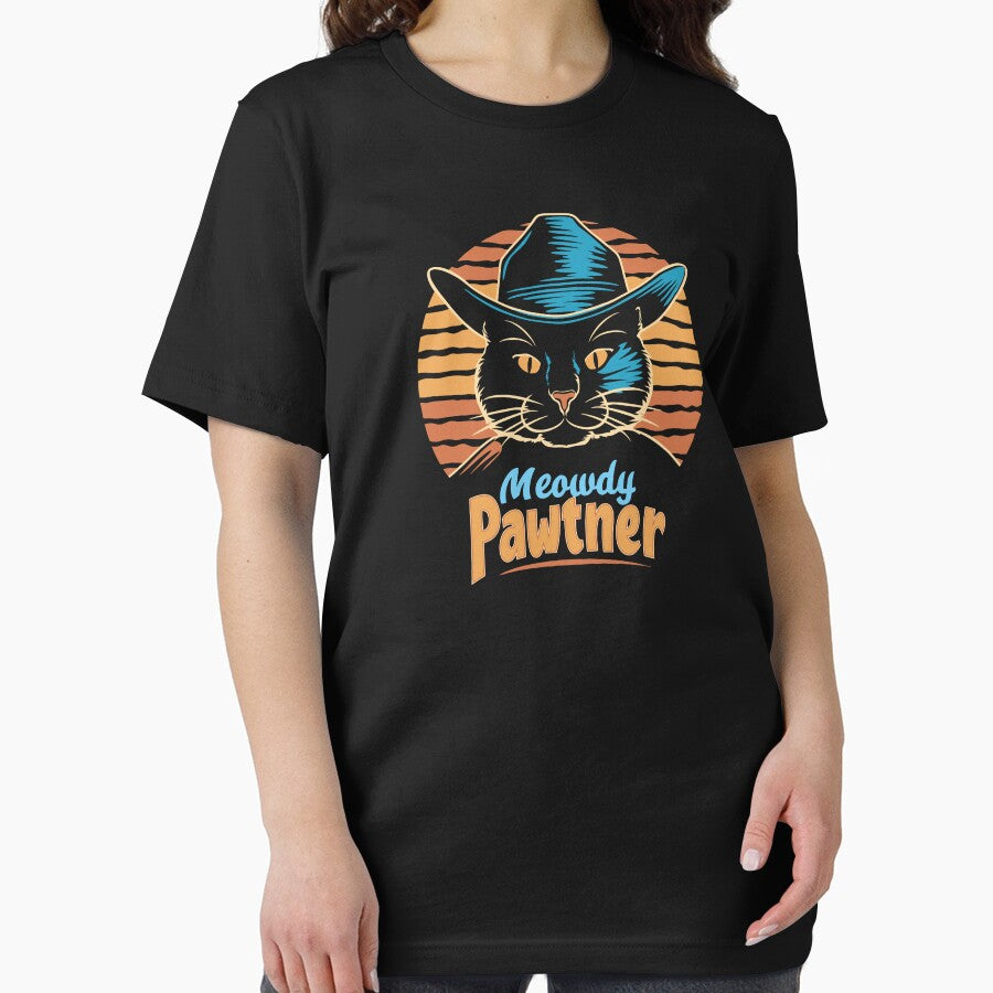 Funny Cowboy Cat Meowdy Pawtner Western Kitty Design by Parkerzz T-Shirts, Hoodie, Sweatshirt | BlankRebels.com (Image 2)