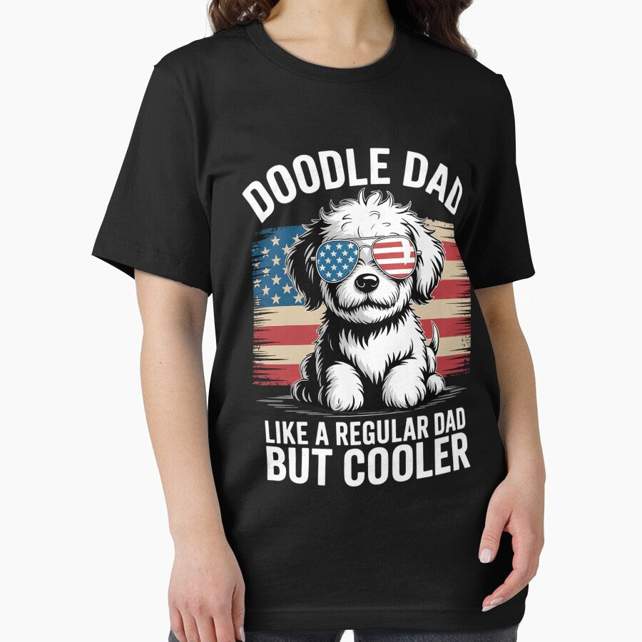 Doodle Dad Goldendoodle Regular Dad But Cooler American Flag by KonstanKoraner T-Shirts, Hoodie, Sweatshirt (Image 2)