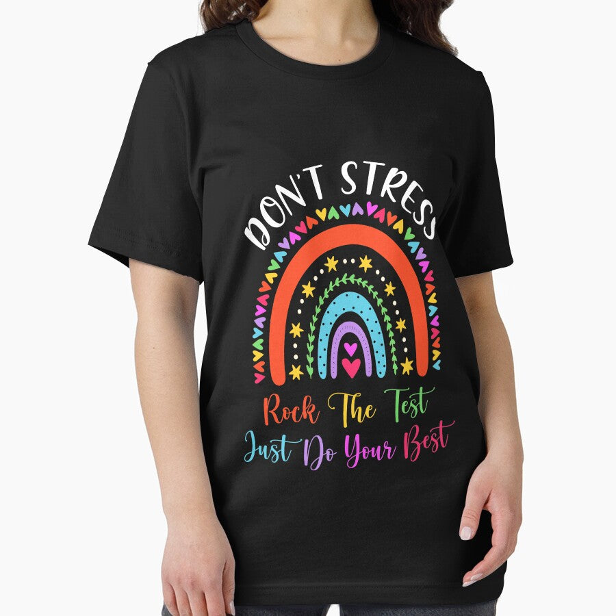 Test Day Rock The Test Teacher Testing Day Rainbow Teacher by AdamhollandShop T-Shirts, Hoodie, Sweatshirt (Image 2)